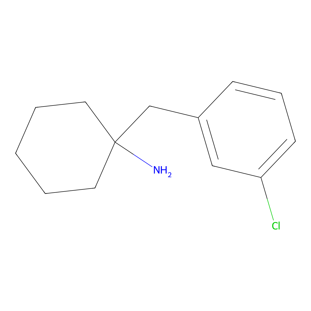 1-[(3-Chlorophenyl)methyl]cyclohexanamine molecular structure, CAS 19165-96-9