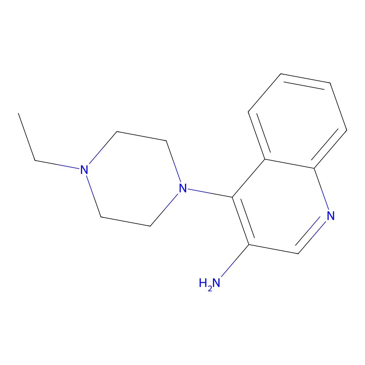 4-(4-Ethylpiperazin-1-yl)quinolin-3-amine molecular structure, CAS 1916531-22-0