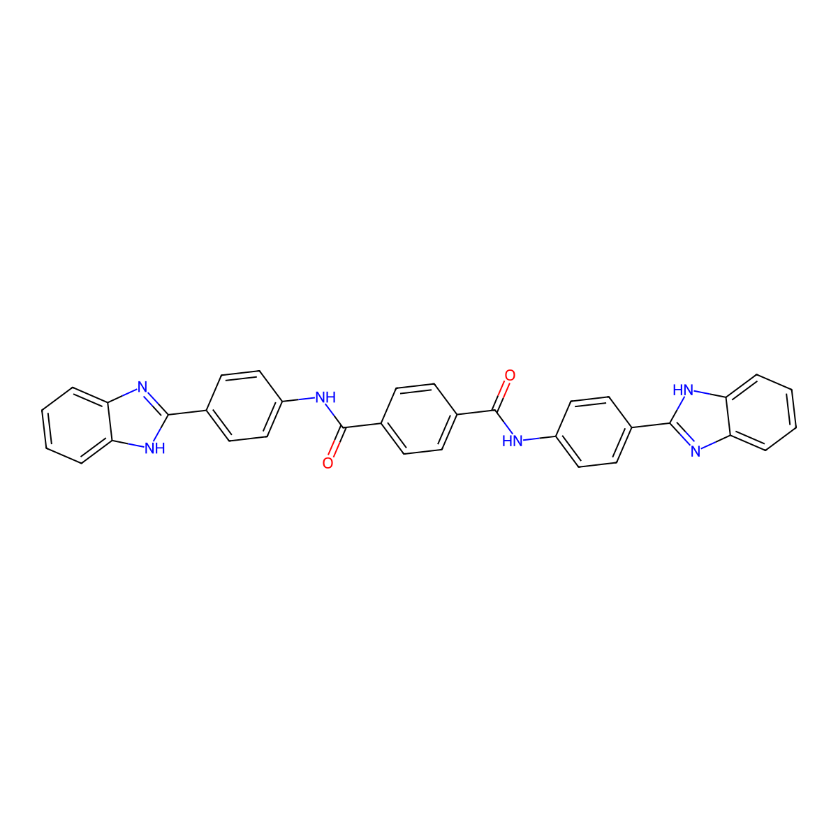1-N,4-N-bis(4-(1H-benzimidazol-2-yl)phenyl)benzene-1,4-dicarboxamide molecular structure, CAS 191660-01-2