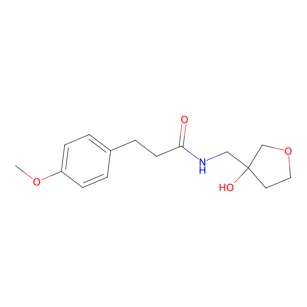 N-[(3-hydroxyoxolan-3-yl)methyl]-3-(4-methoxyphenyl)propanamide molecular structure, CAS 1916641-32-1
