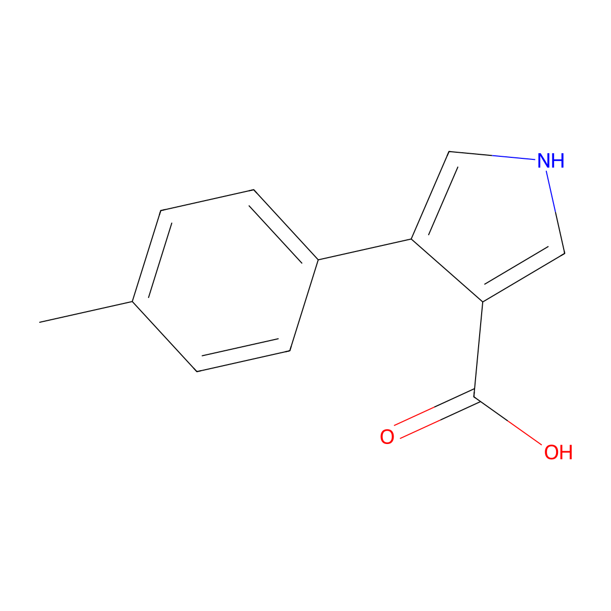 4-(4-methylphenyl)-1H-pyrrole-3-carboxylic Acid molecular structure, CAS 191668-22-1