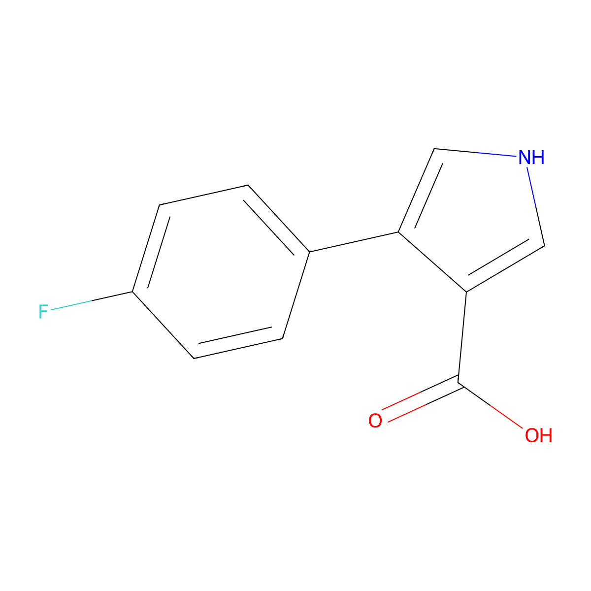 4-(4-fluorophenyl)-1H-pyrrole-3-carboxylic acid molecular structure, CAS 191668-31-2