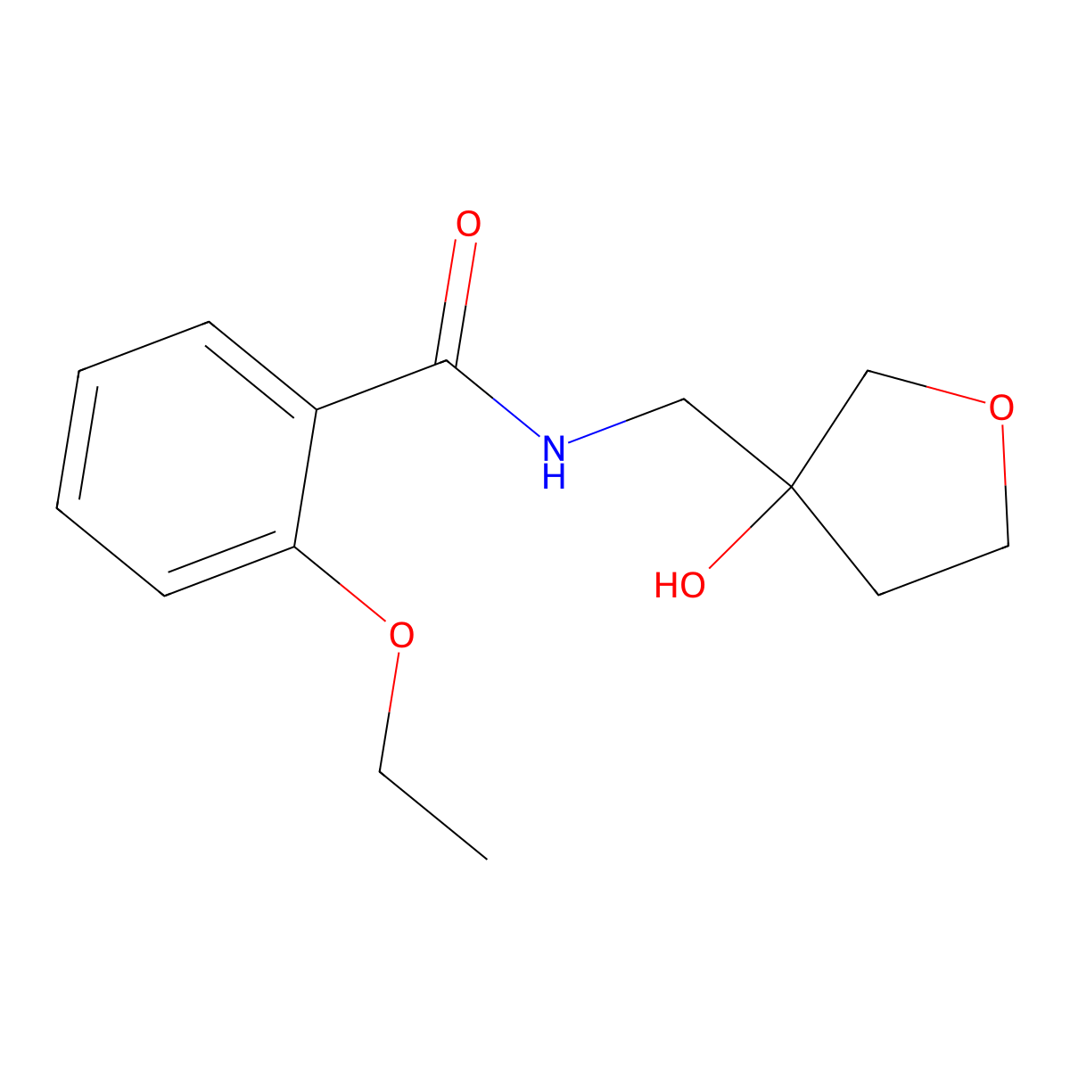 2-ethoxy-N-((3-hydroxytetrahydrofuran-3-yl)methyl)benzamide molecular structure, CAS 1916689-31-0