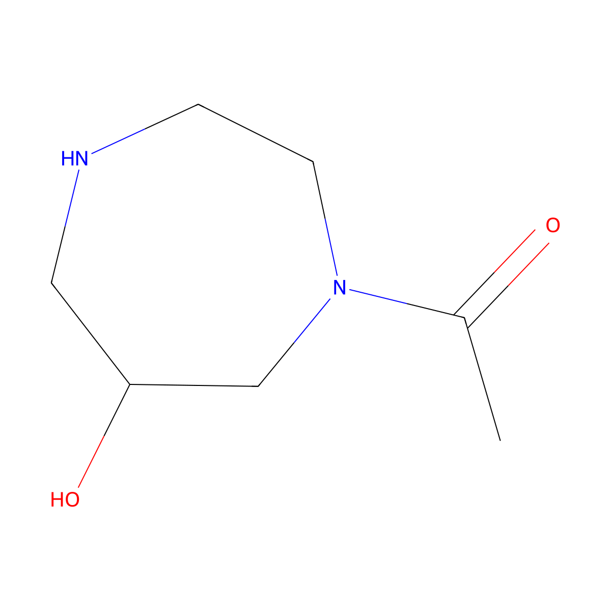 1-(6-Hydroxy-1,4-diazepan-1-yl)ethanone molecular structure, CAS 191669-17-7