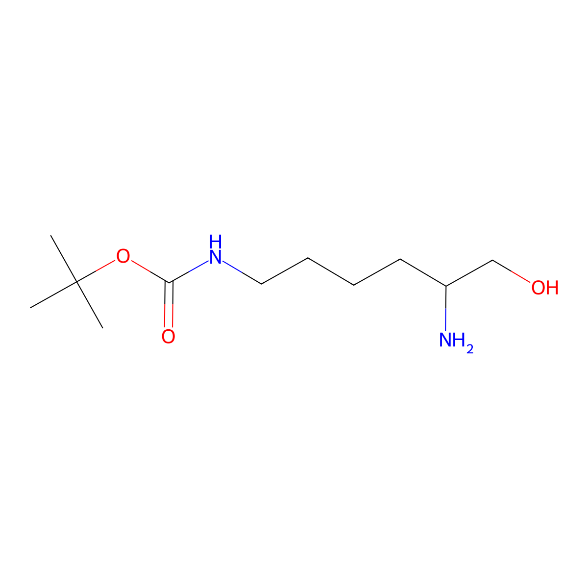 tert-butyl N-(5-amino-6-hydroxyhexyl)carbamate molecular structure, CAS 191671-50-8