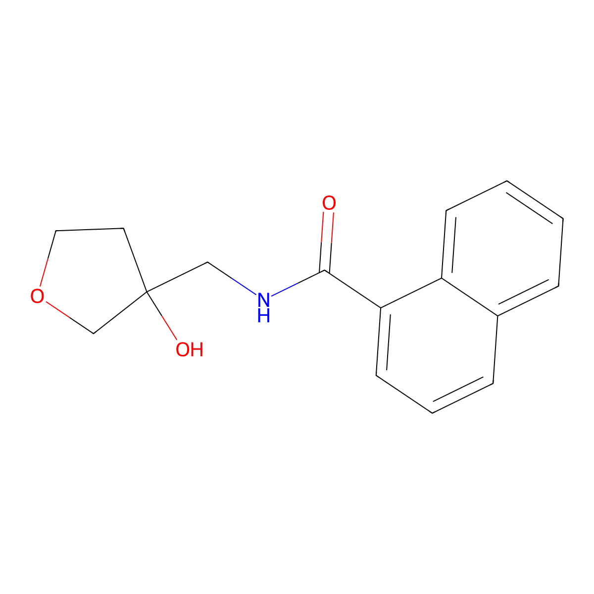 N-((3-hydroxytetrahydrofuran-3-yl)methyl)-1-naphthamide molecular structure, CAS 1916724-81-6