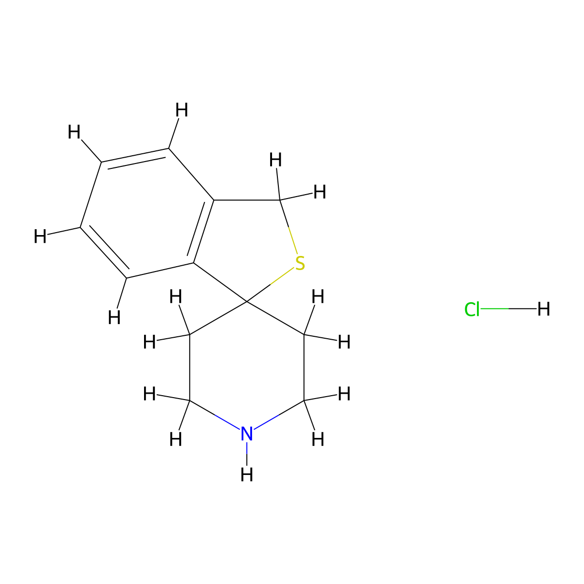 4-Spiro-[1-thiophthalane] piperidine hydrochloride molecular structure, CAS 191673-07-1