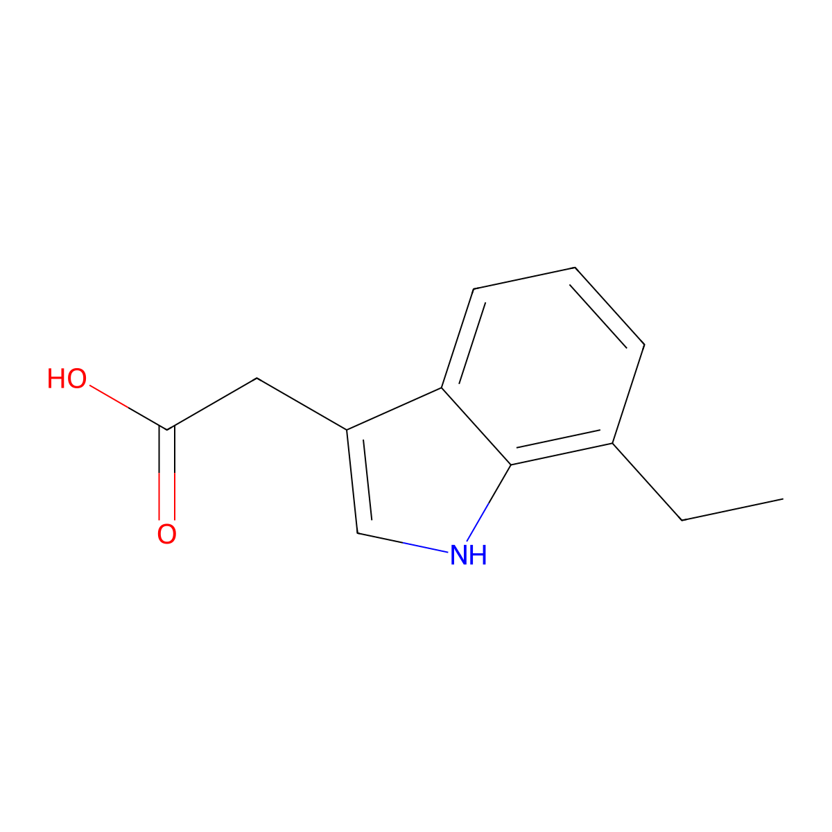 2-(7-ethyl-1H-indol-3-yl)acetic acid molecular structure, CAS 191674-95-0
