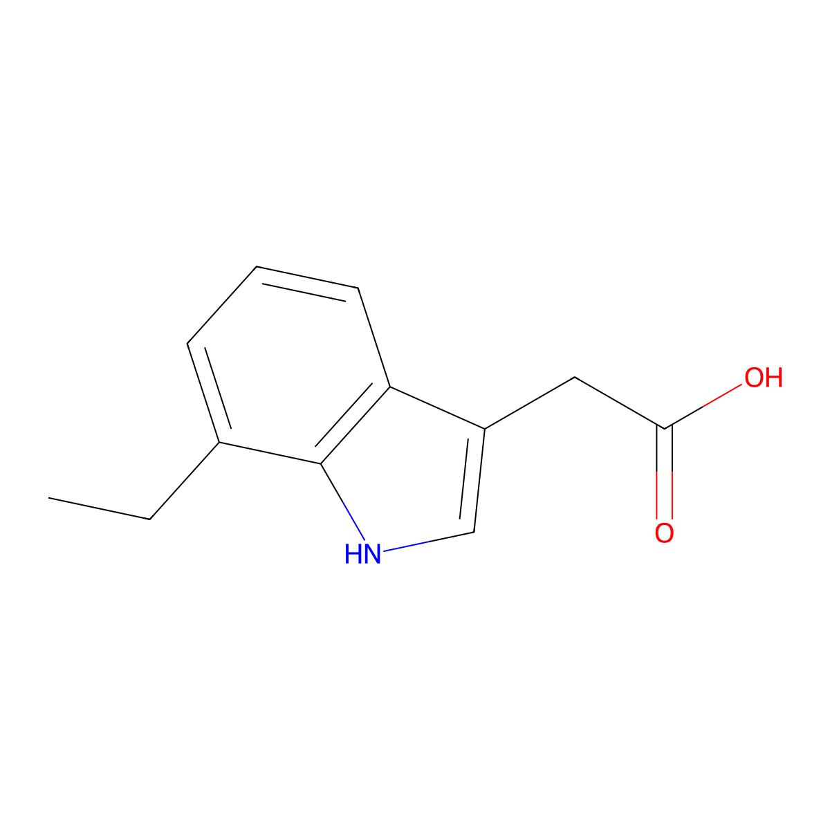 2-(7-ethyl-1H-indol-3-yl)acetic acid molecular structure, CAS 191674-95-0