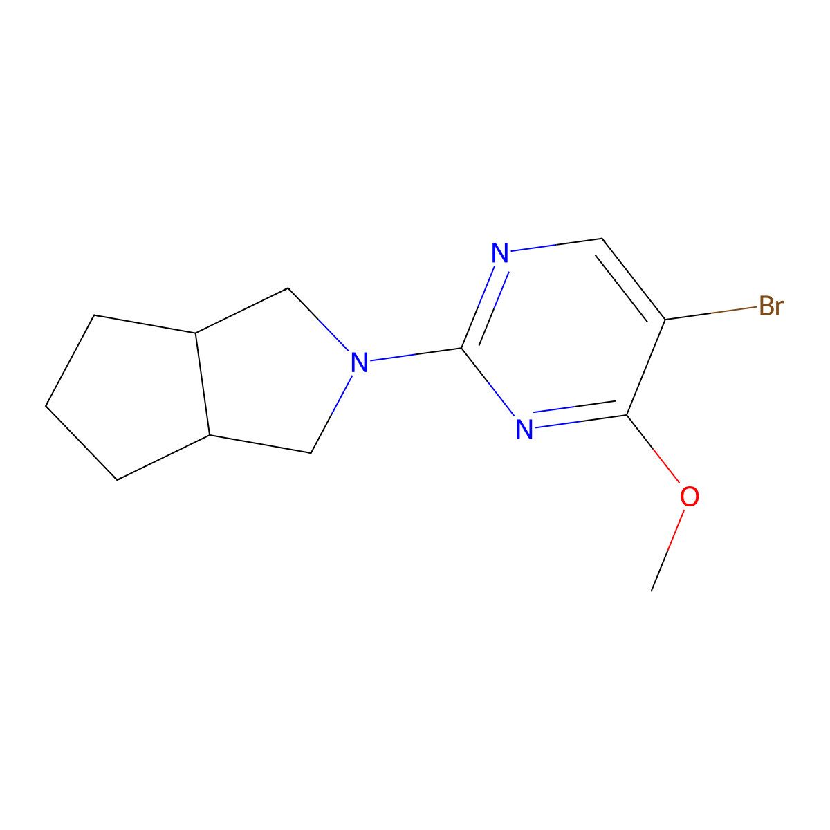5-Bromo-4-methoxy-2-{octahydrocyclopenta[c]pyrrol-2-yl}pyrimidine molecular structure, CAS 1916759-62-0