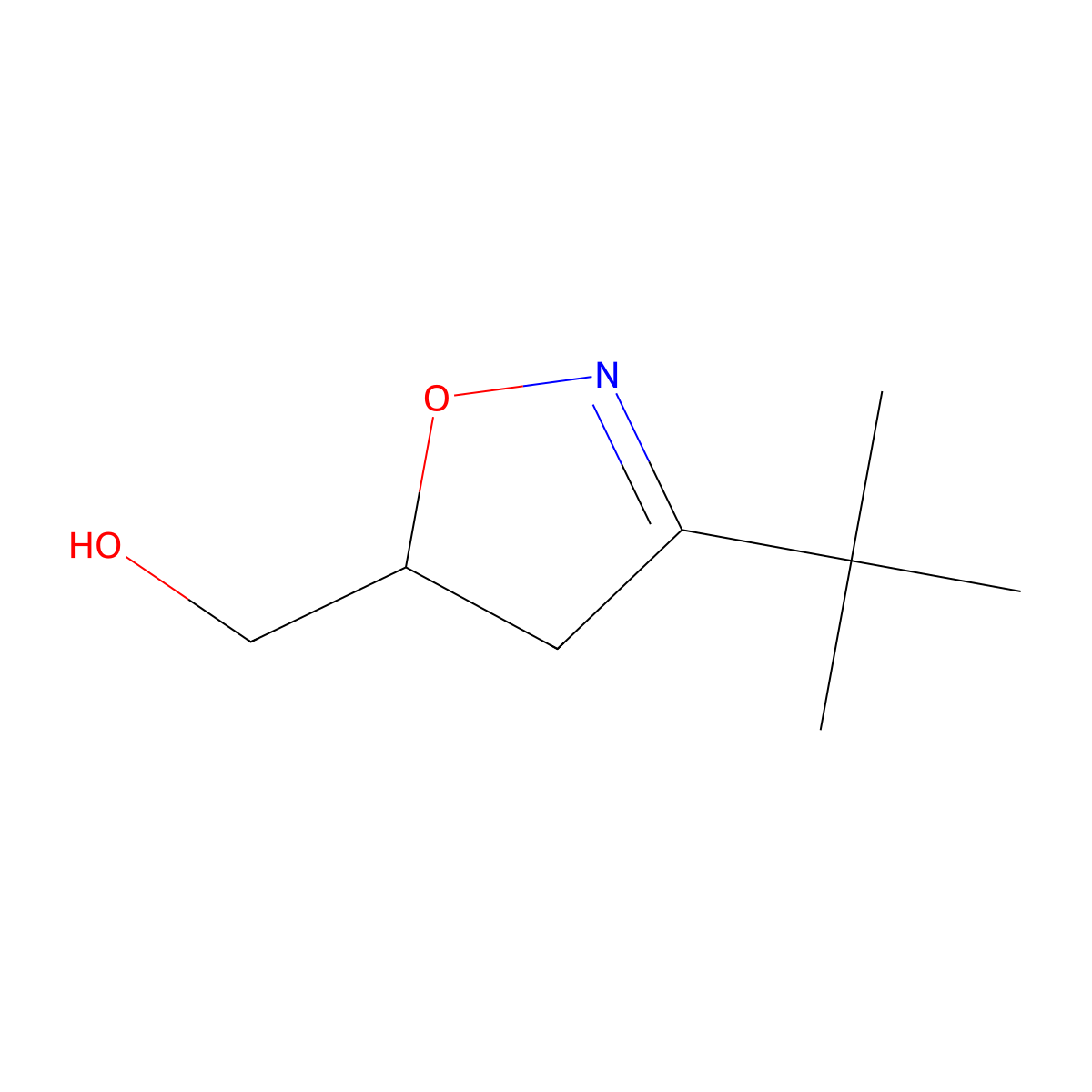 (3-Tert-butyl-4,5-dihydro-1,2-oxazol-5-YL)methanol molecular structure, CAS 191676-58-1
