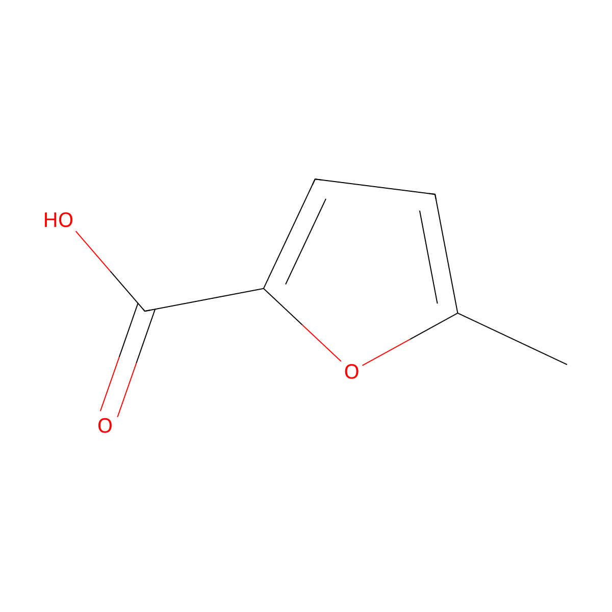 2-Furancarboxylic acid, 5-methyl- molecular structure, CAS 1917-15-3