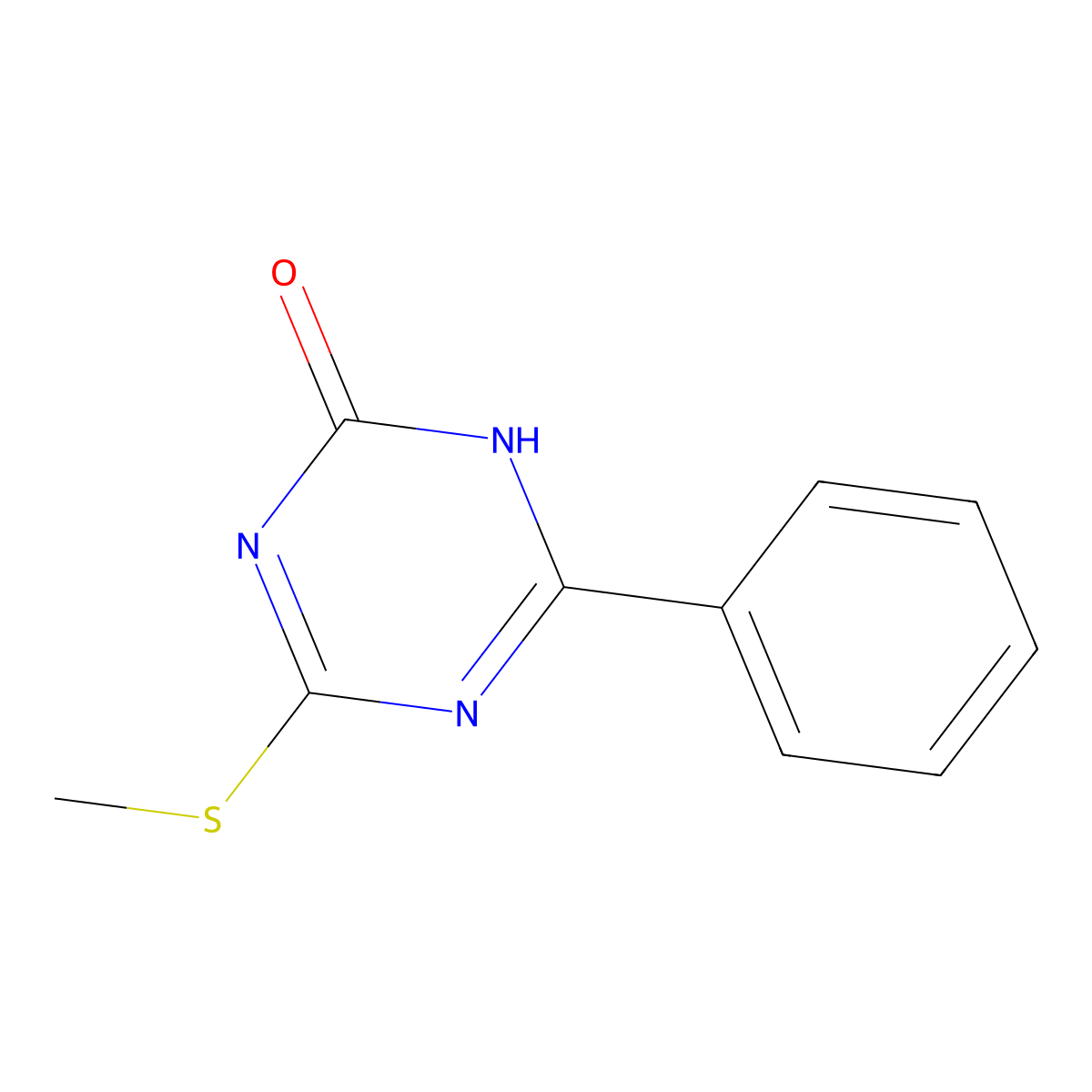 4-Methylsulfanyl-6-phenyl-1,3,5-triazin-2-ol molecular structure, CAS 1917-43-7