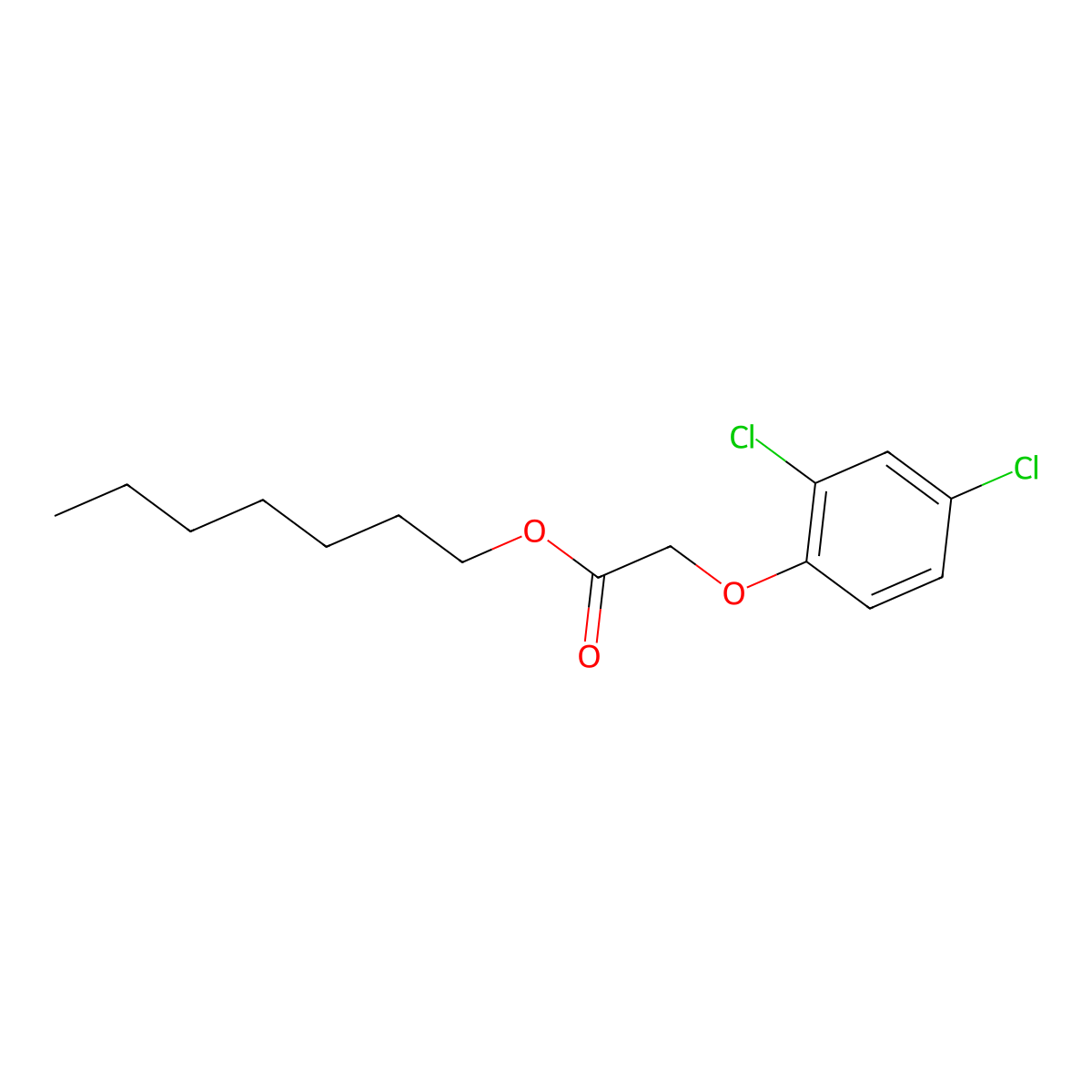 Heptyl 2,4-dichlorophenoxyacetate molecular structure, CAS 1917-96-0