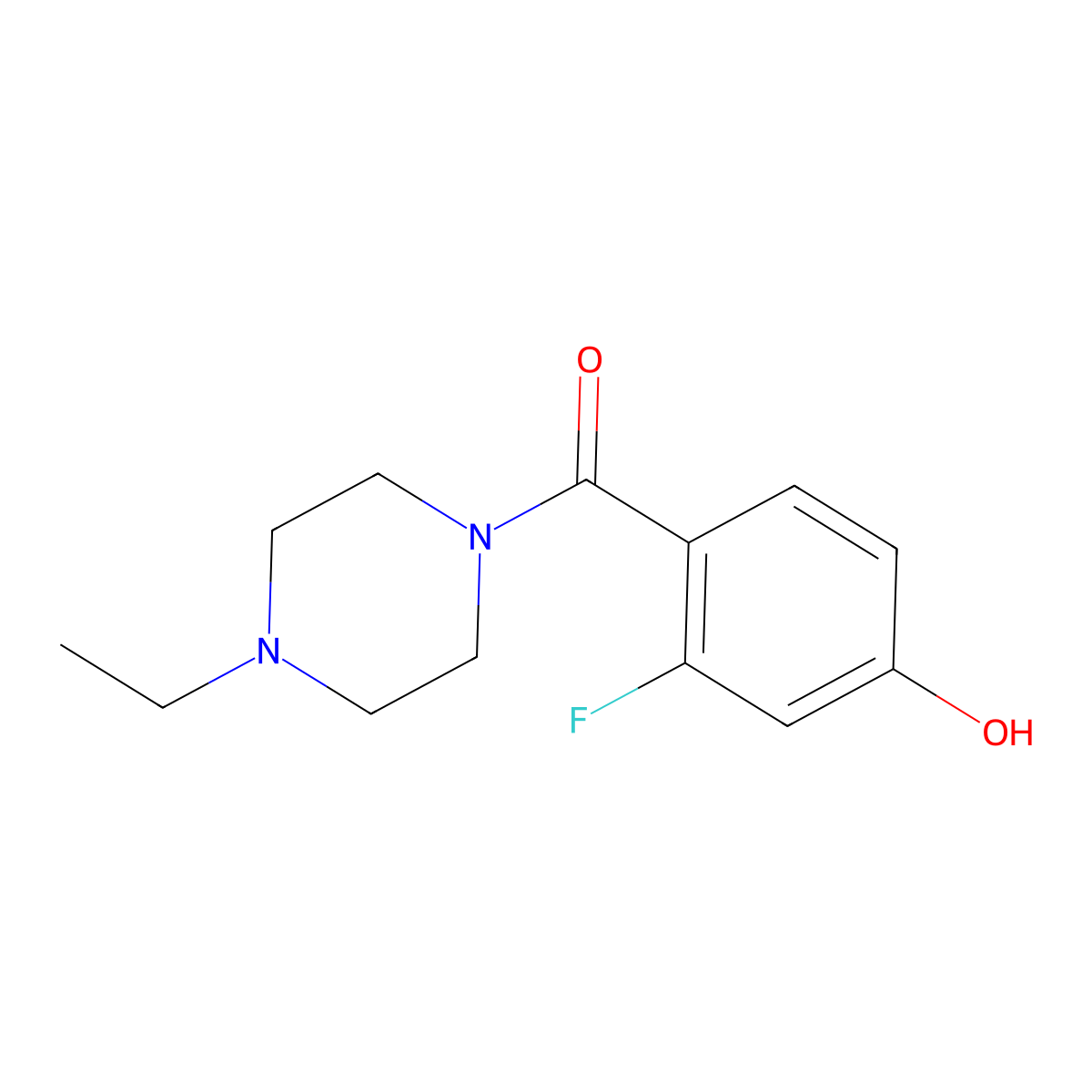 (4-Ethyl-1-piperazinyl)(2-fluoro-4-hydroxyphenyl)methanone molecular structure, CAS 1917011-90-5