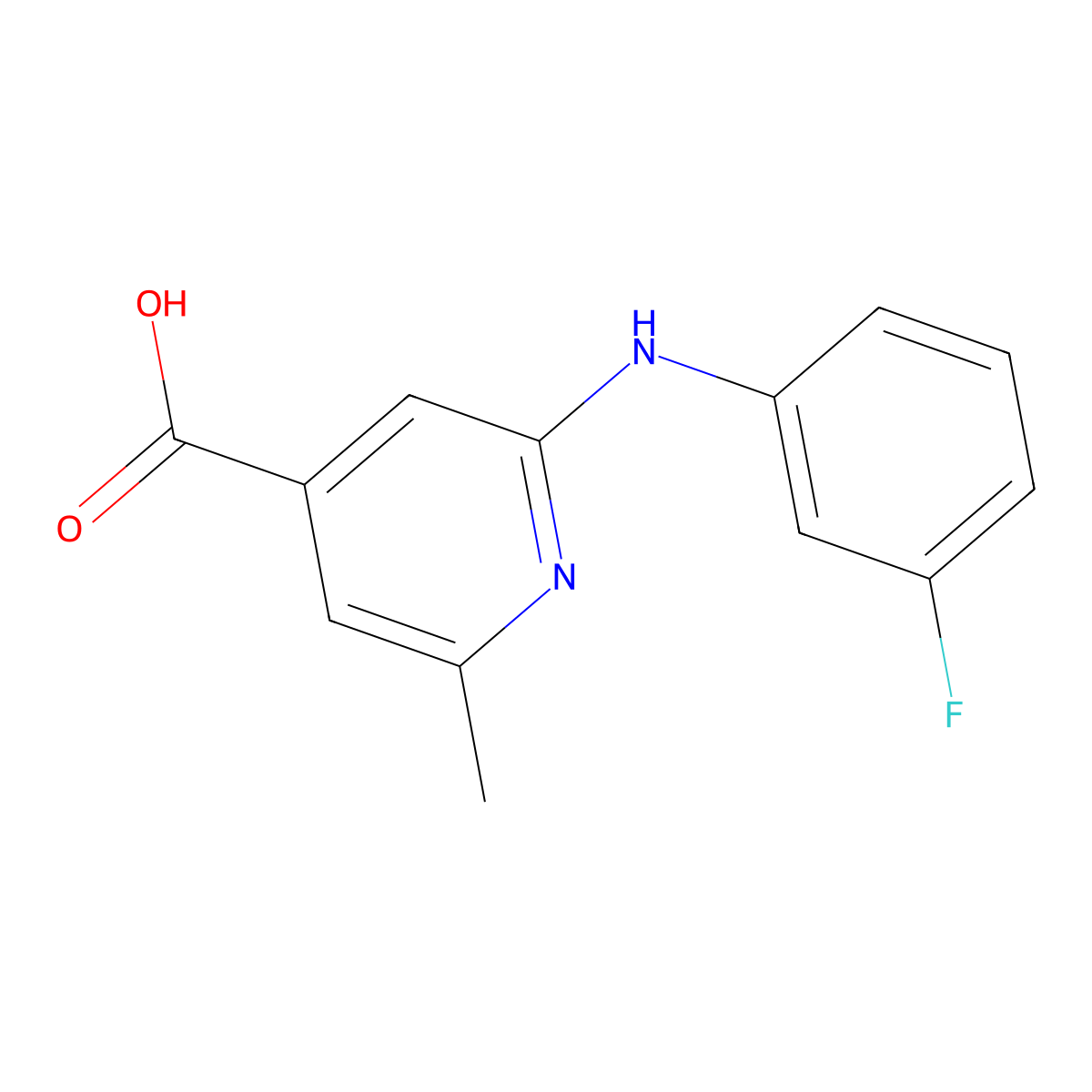 2-(3-Fluoroanilino)-6-methylpyridine-4-carboxylic acid molecular structure, CAS 1917017-91-4