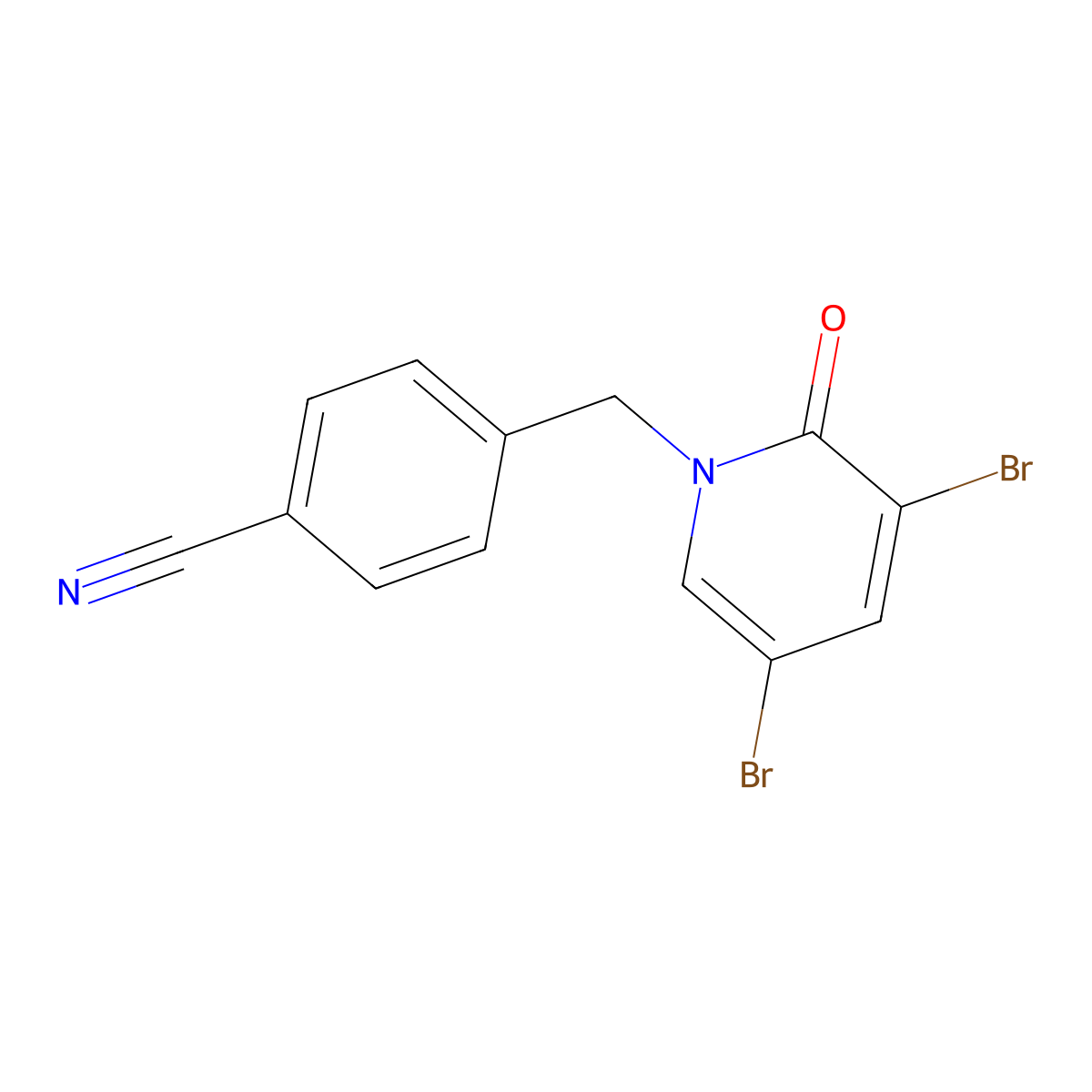4-[(3,5-Dibromo-2-oxo-1(2H)-pyridinyl)methyl]-benzonitrile molecular structure, CAS 1917058-97-9