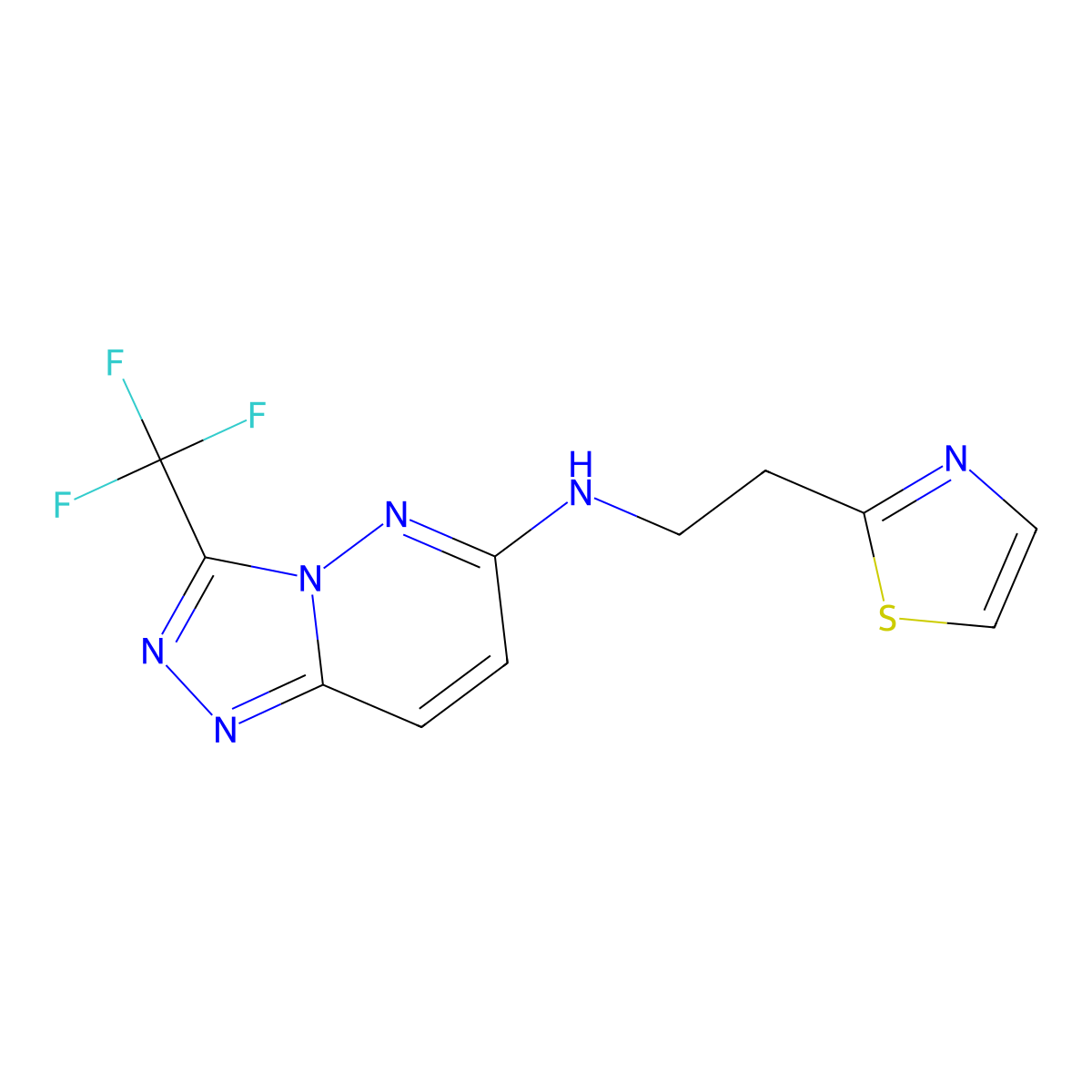 N-[2-(1,3-thiazol-2-yl)ethyl]-3-(trifluoromethyl)-[1,2,4]triazolo[4,3-b]pyridazin-6-amine molecular structure, CAS 1917113-17-7