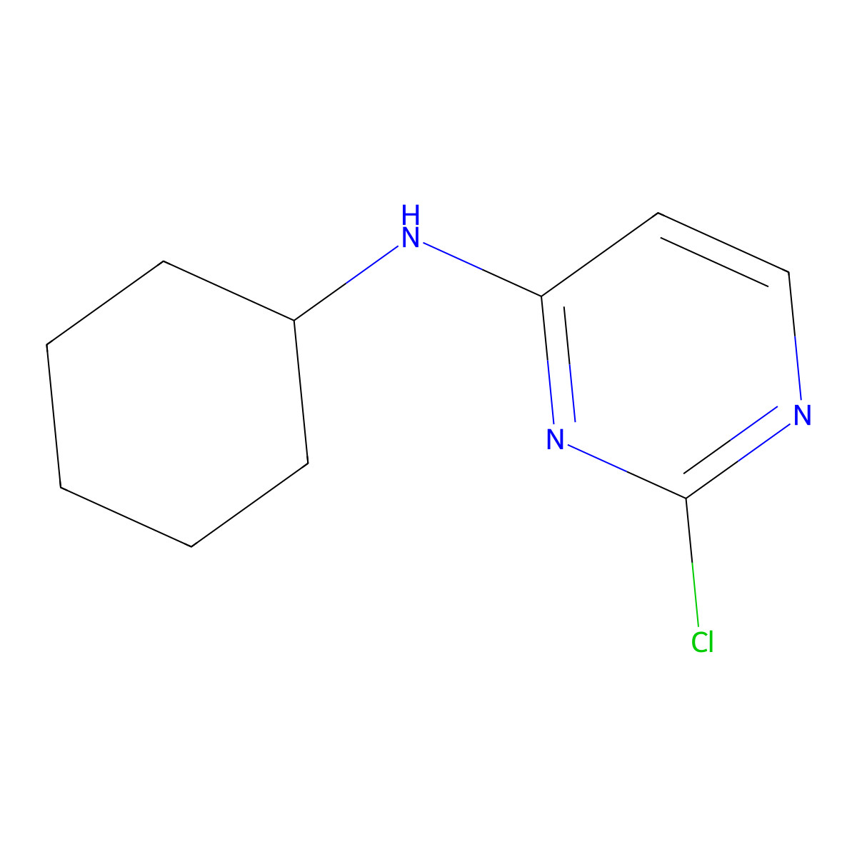 2-Chloro-N-cyclohexylpyrimidin-4-amine molecular structure, CAS 191729-06-3