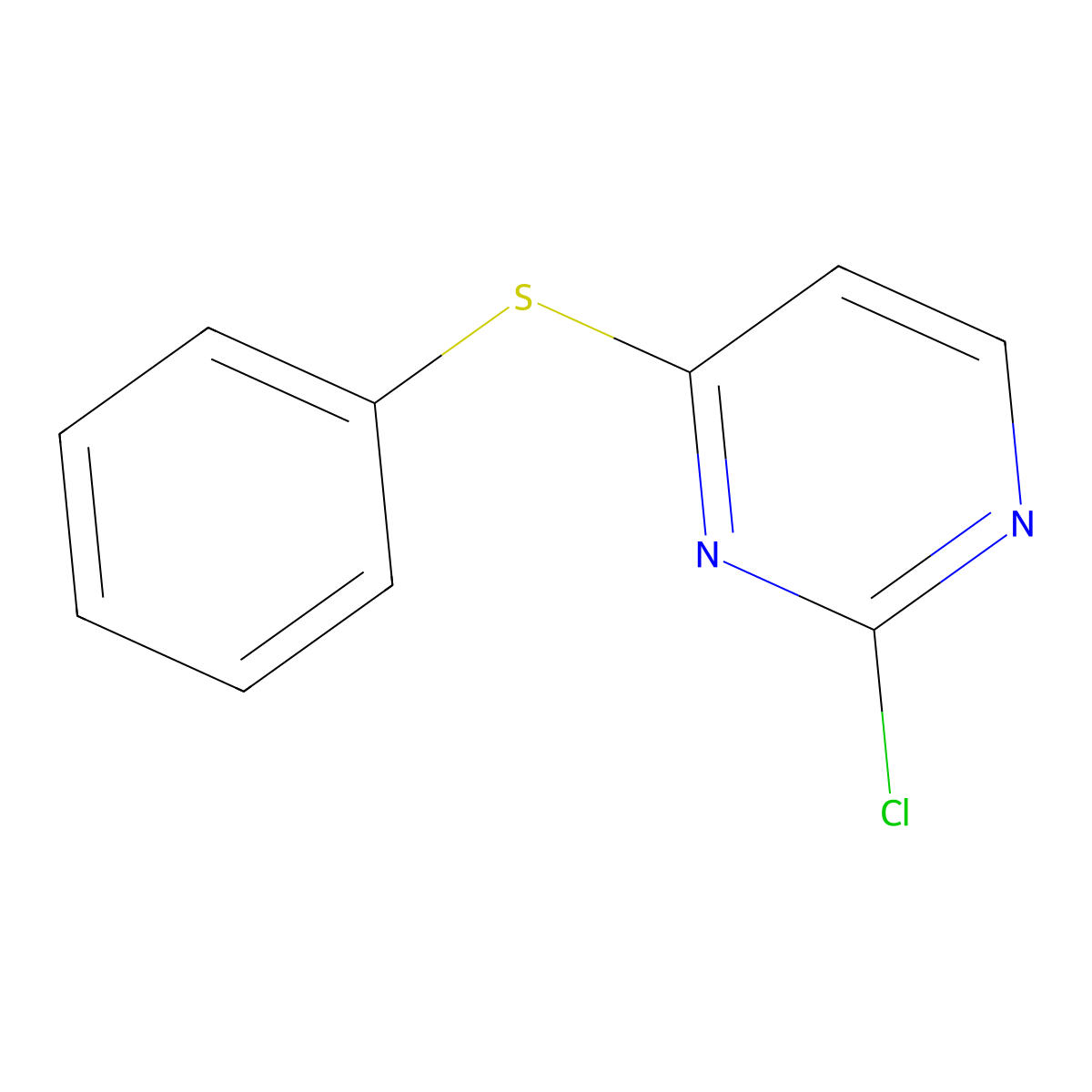 2-Chloro-4-(phenylthio)pyrimidine molecular structure, CAS 191729-21-2