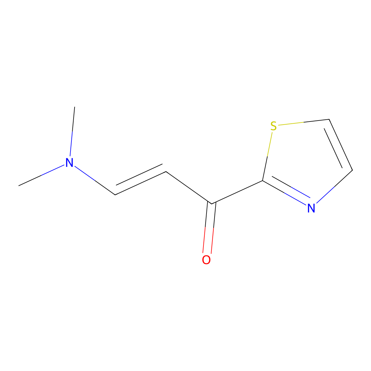 3-(Dimethylamino)-1-(1,3-thiazol-2-yl)prop-2-en-1-one molecular structure, CAS 191729-27-8