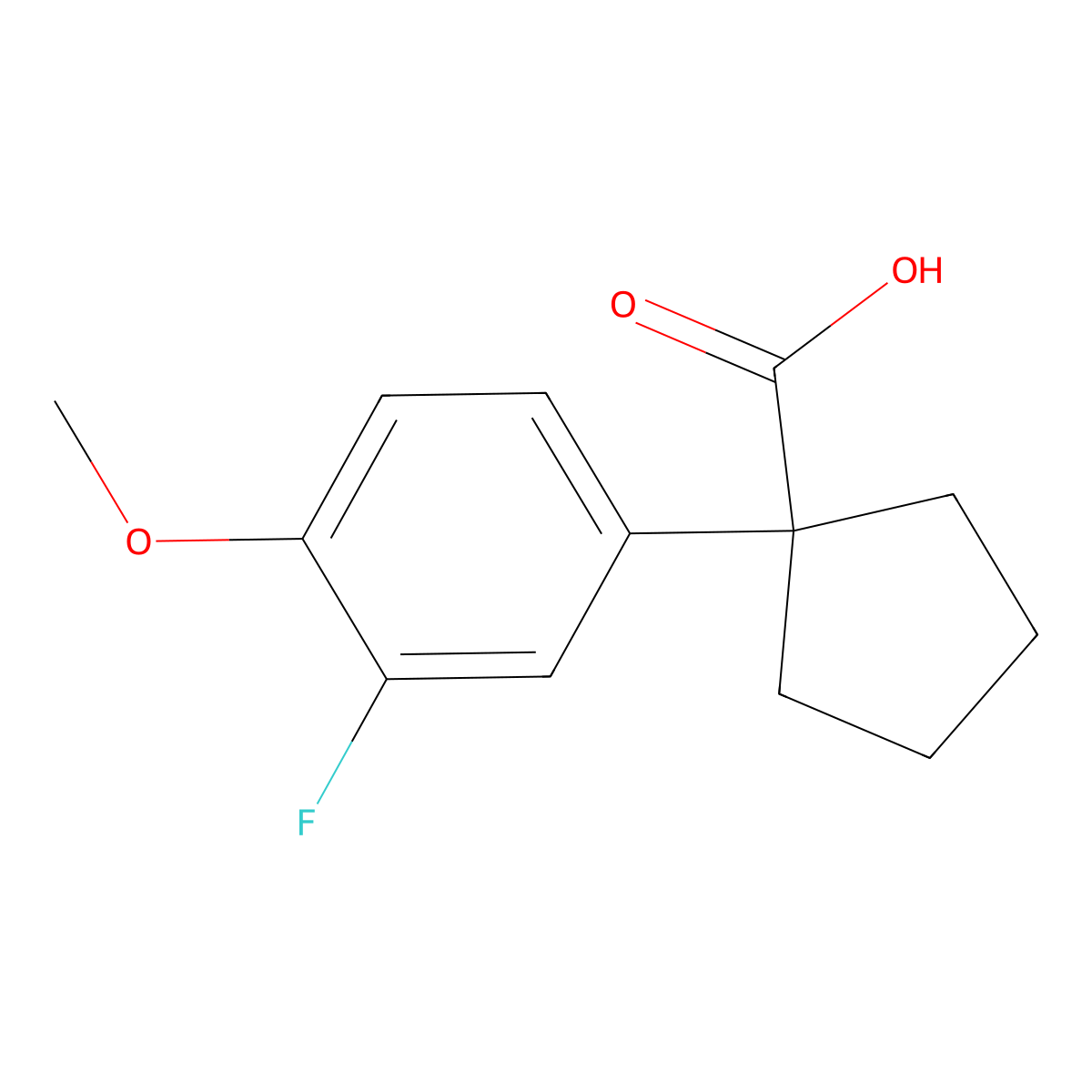 1-(3-Fluoro-4-methoxyphenyl)cyclopentanecarboxylic Acid molecular structure, CAS 1917295-33-0