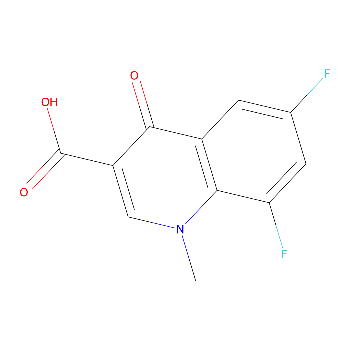 6,8-Difluoro-1-methyl-4-oxo-1,4-dihydroquinoline-3-carboxylic acid molecular structure, CAS 191730-01-5