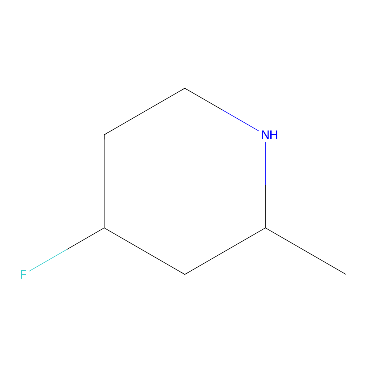 (2S,4S)-4-Fluoro-2-methylpiperidine molecular structure, CAS 1917307-34-6