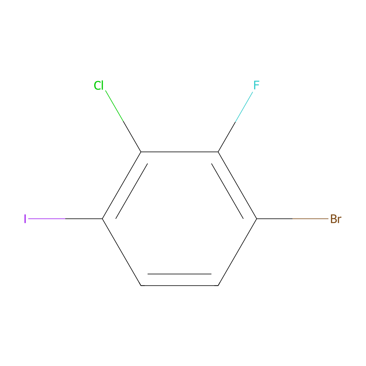 4-Bromo-2-chloro-3-fluoroiodobenzene molecular structure, CAS 1917307-72-2