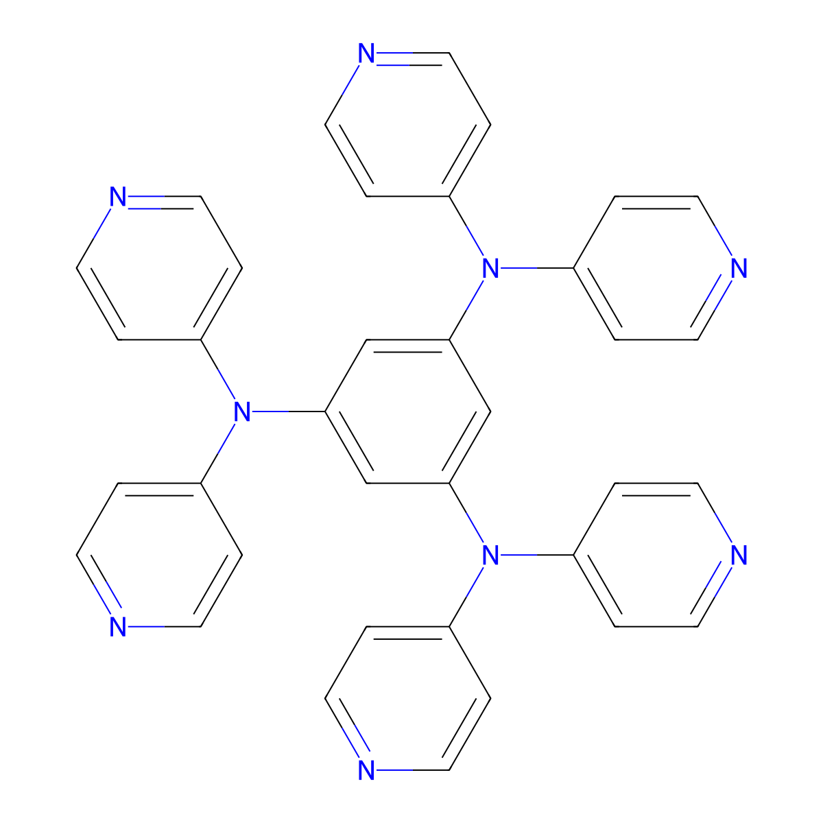 N1,N1,N3,N3,N5,N5-Hexa(pyridin-4-yl)benzene-1,3,5-triamine molecular structure, CAS 1917308-61-2