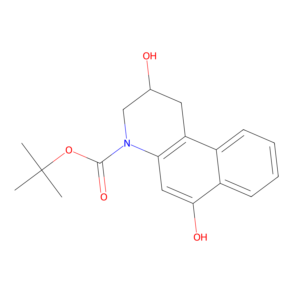 (S)-tert-Butyl 2,6-dihydroxy-2,3-dihydrobenzo[f]quinoline-4(1H)-carboxylate molecular structure, CAS 191732-54-4
