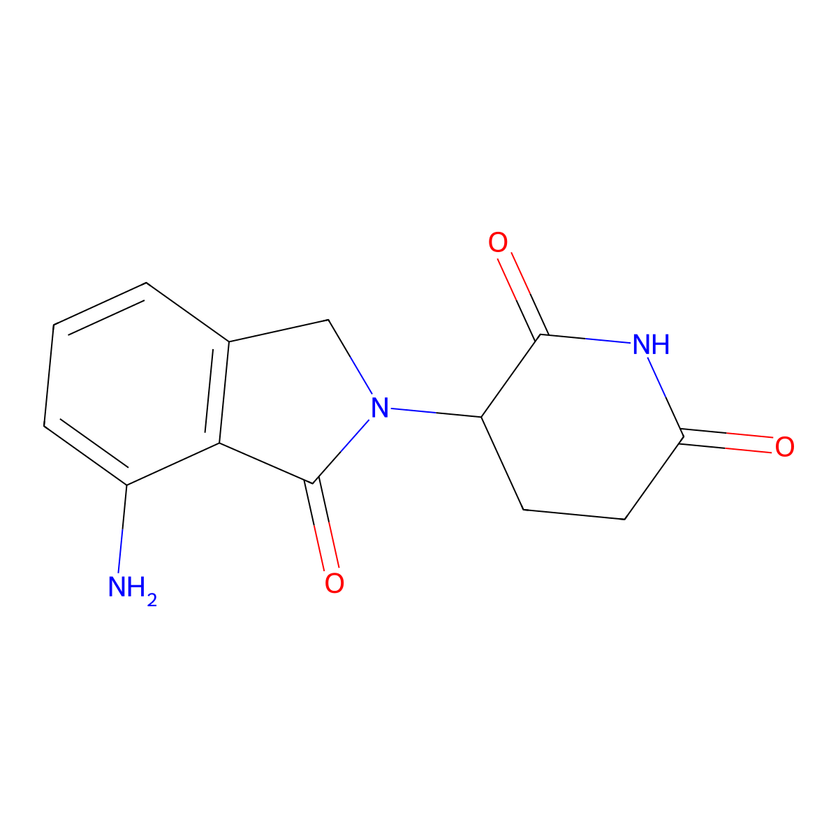 3-(7-Amino-1,3-dihydro-1-oxo-2H-isoindol-2-yl)-2,6-piperidinedione molecular structure, CAS 191732-75-9
