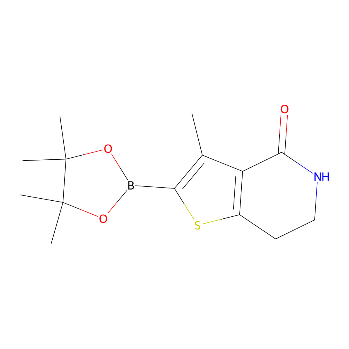 3-Methyl-2-(4,4,5,5-tetramethyl-1,3,2-dioxaborolan-2-YL)-6,7-dihydrothieno[3,2-C]pyridin-4(5H)-one molecular structure, CAS 1917330-81-4