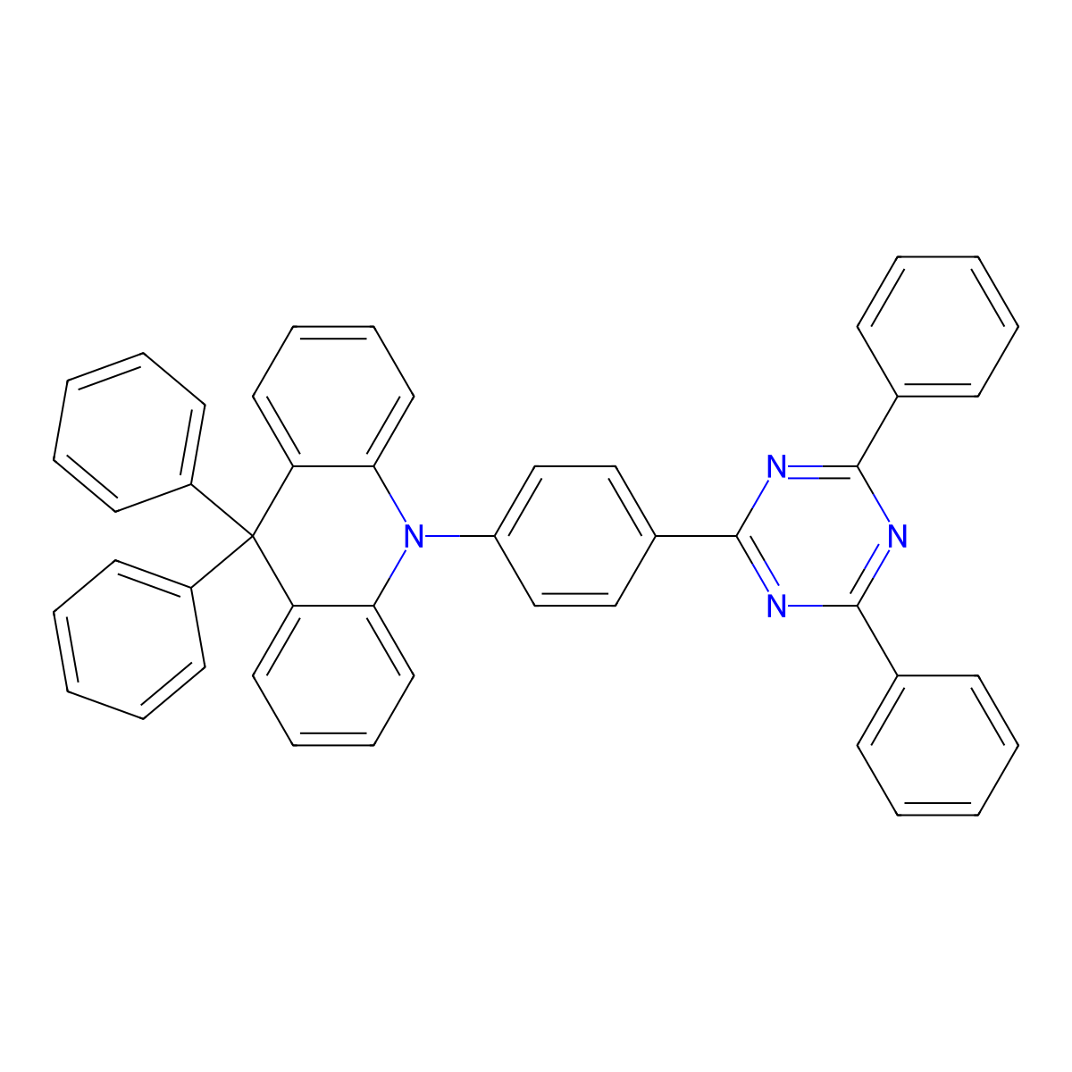 10-(4-(4,6-Diphenyl-1,3,5-triazin-2-yl)phenyl)-9,9-diphenyl-9,10-dihydroacridine molecular structure, CAS 1917331-60-2