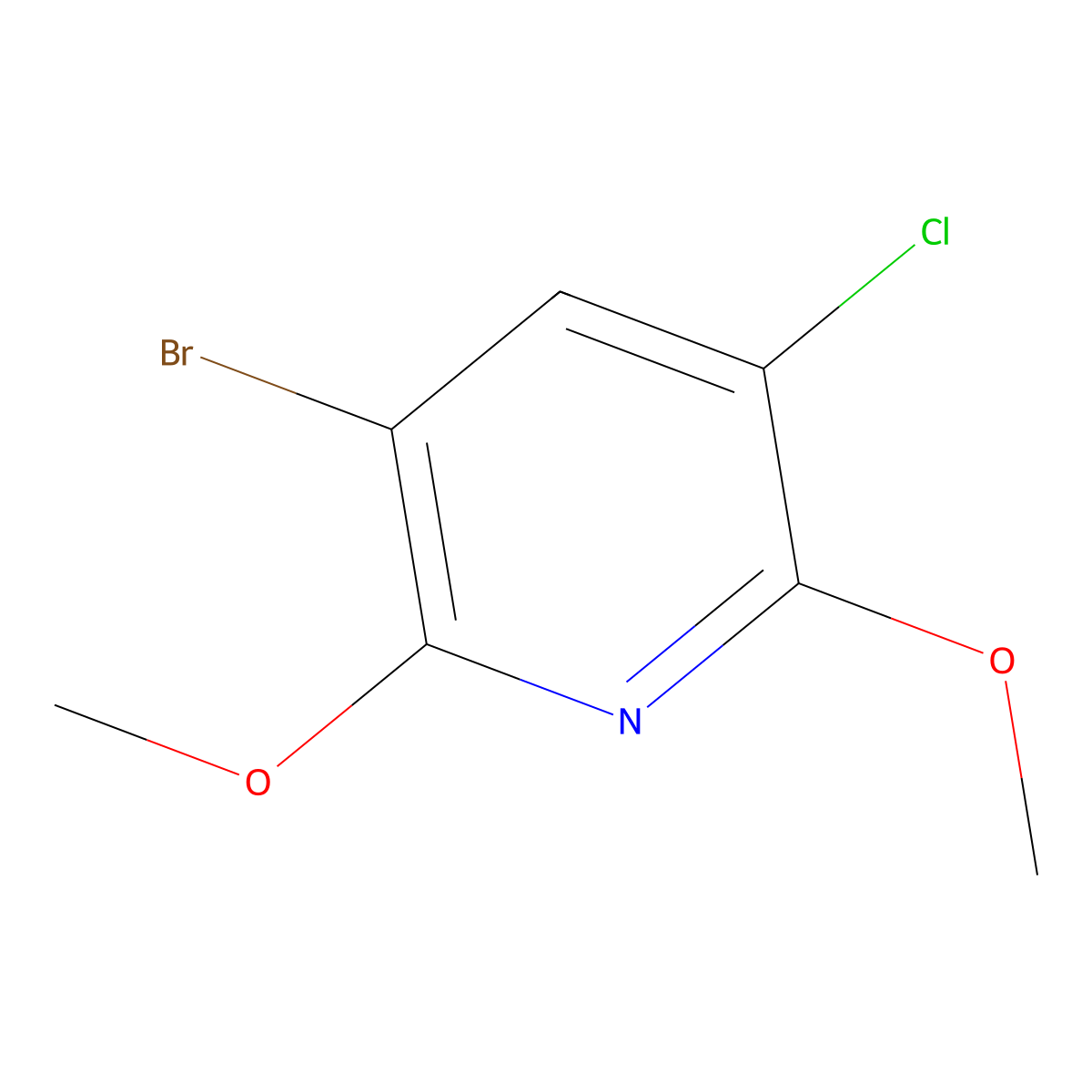 5-Bromo-3-chloro-2,6-dimethoxypyridine molecular structure, CAS 1917346-65-6