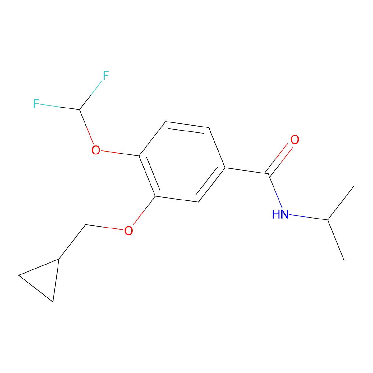 3-(Cyclopropylmethoxy)-4-(difluoromethoxy)-N-isopropylbenzamide molecular structure, CAS 1917347-65-9