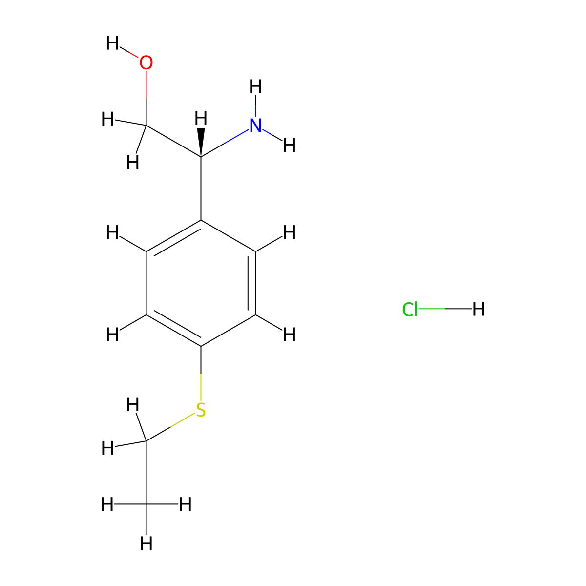 (R)-2-Amino-2-(4-(ethylthio)phenyl)ethanol hydrochloride molecular structure, CAS 1917356-29-6
