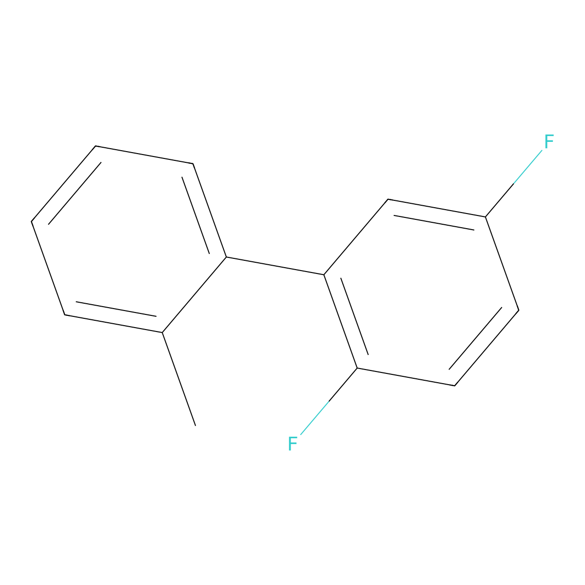 2,5-Difluoro-2'-methyl-1,1'-biphenyl molecular structure, CAS 191739-37-4