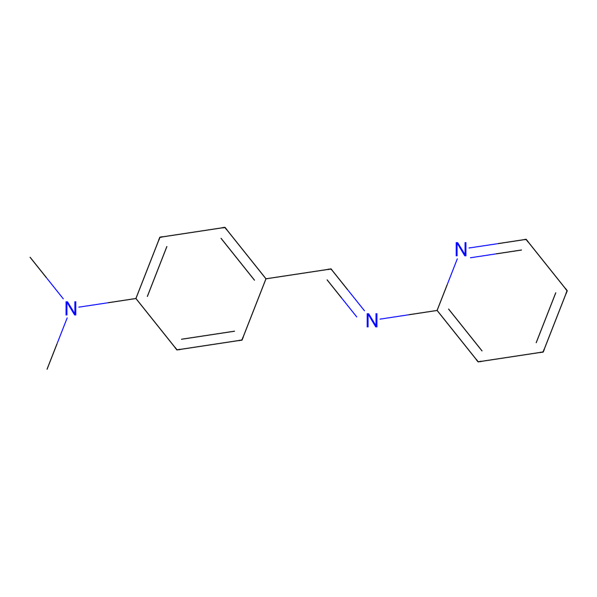 2-Pyridinamine, N-[[4-(dimethylamino)phenyl]methylene]- molecular structure, CAS 19174-12-0