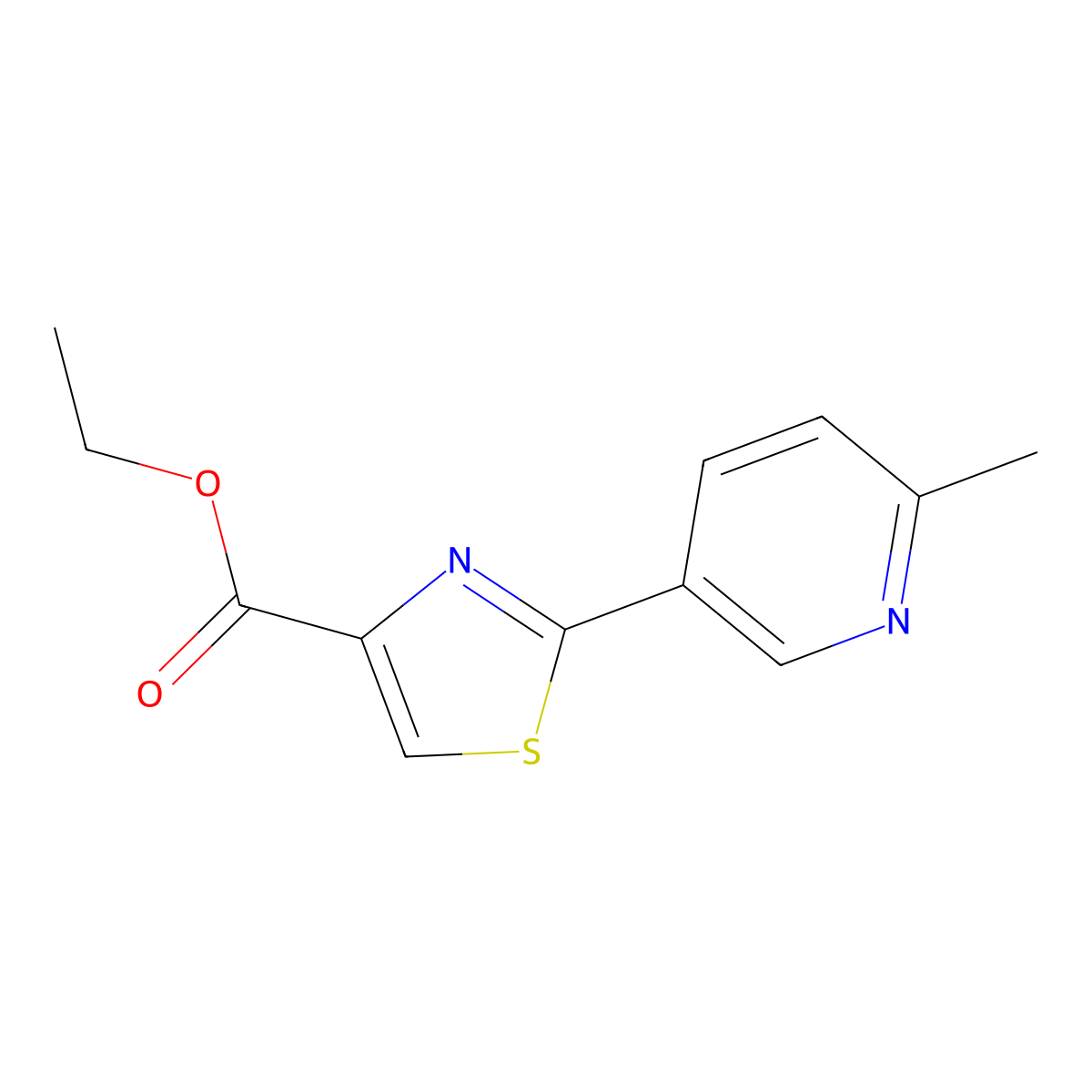 Ethyl 2-(6-Methylpyridin-3-yl)thiazole-4-carboxylate molecular structure, CAS 1917543-31-7