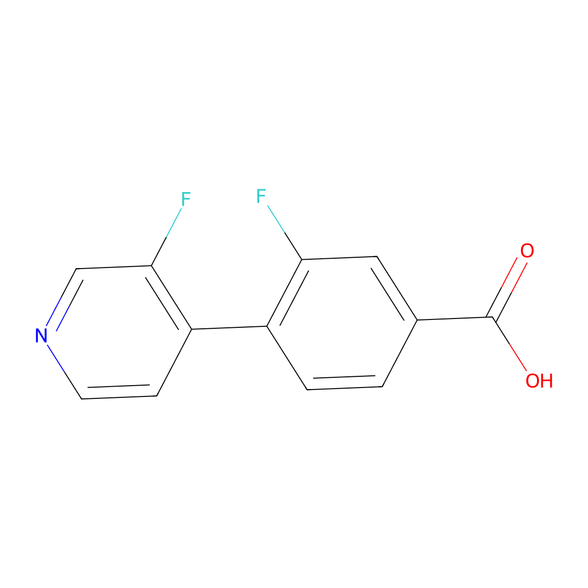 3-Fluoro-4-(3-fluoro-4-pyridinyl)benzoic acid molecular structure, CAS 1917678-97-7