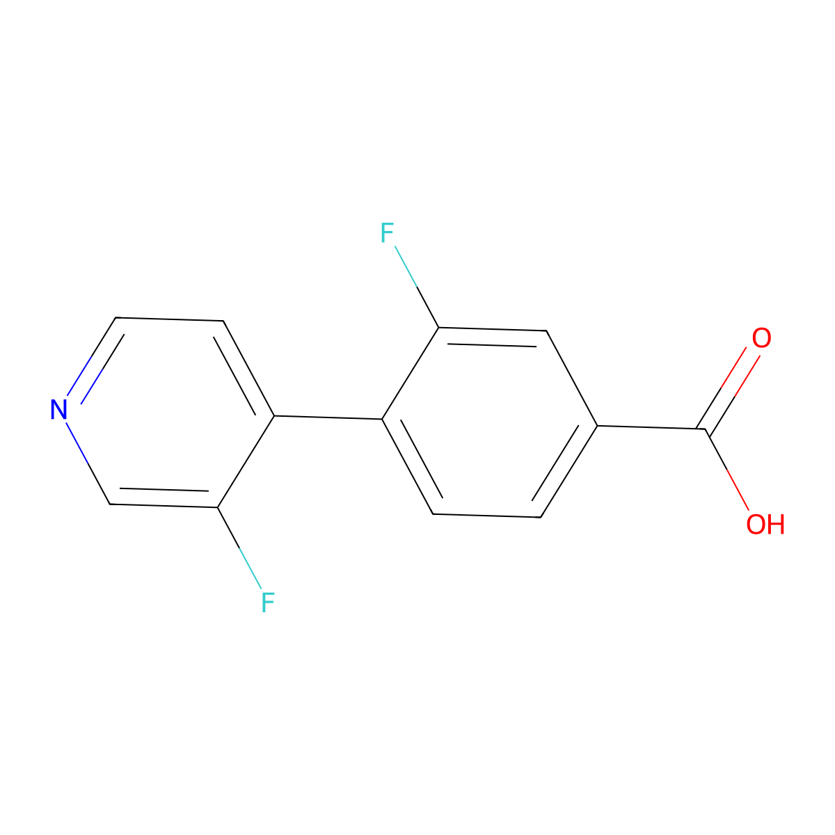 3-Fluoro-4-(3-fluoro-4-pyridinyl)benzoic acid molecular structure, CAS 1917678-97-7