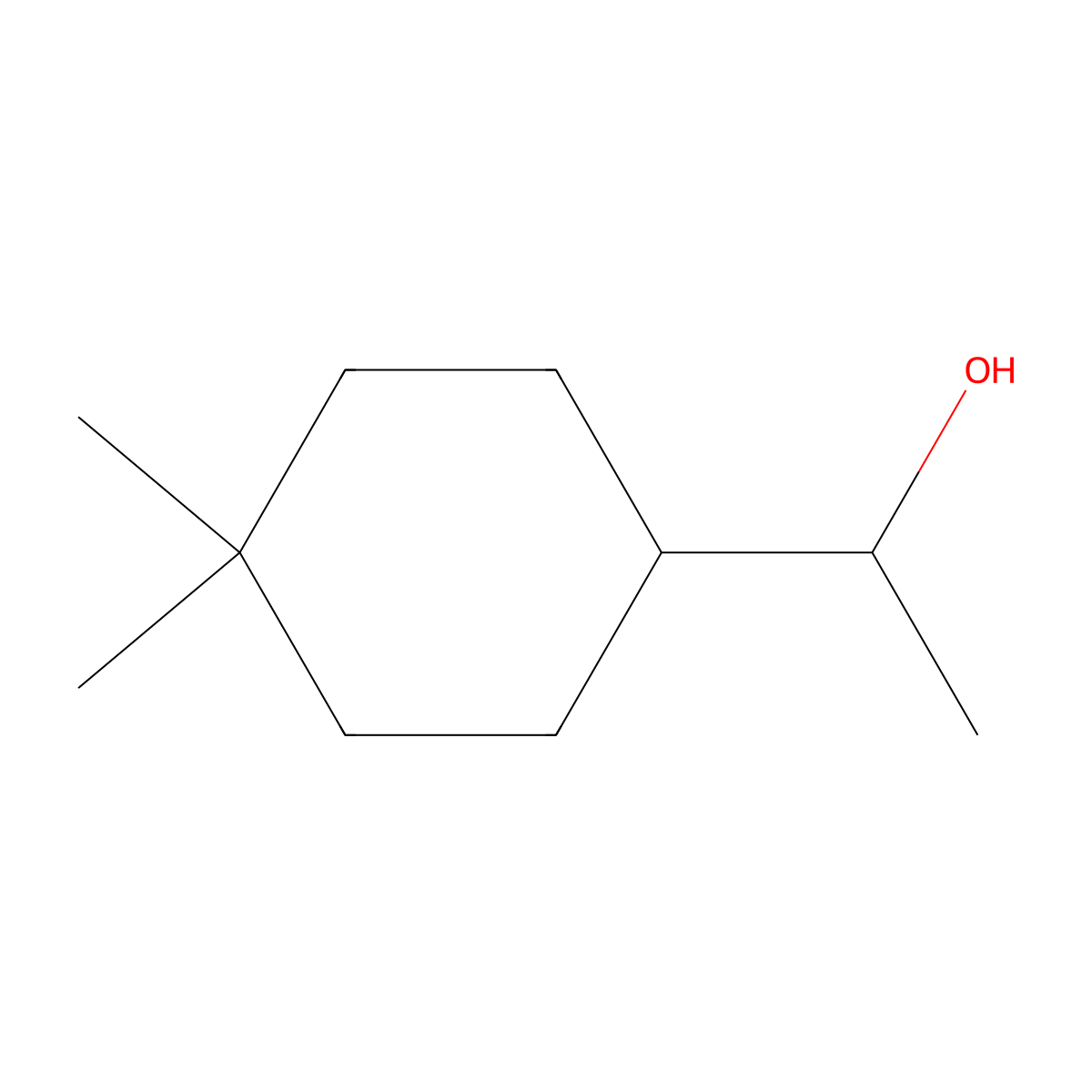 1-(4,4-Dimethylcyclohexyl)ethan-1-ol molecular structure, CAS 19177-02-7