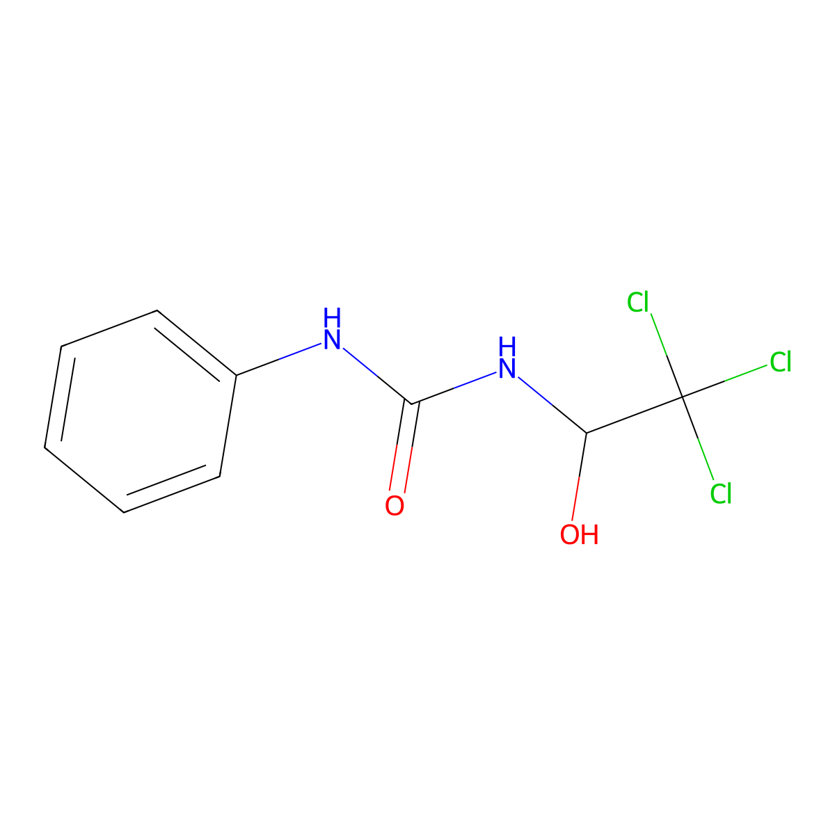1-Phenyl-3-(2,2,2-trichloro-1-hydroxyethyl)urea molecular structure, CAS 19177-72-1