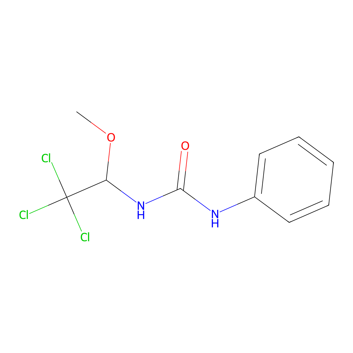 1-Phenyl-3-(2,2,2-trichloro-1-methoxyethyl)urea molecular structure, CAS 19177-76-5