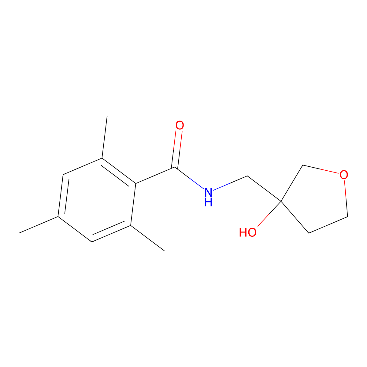 N-[(3-hydroxyoxolan-3-yl)methyl]-2,4,6-trimethylbenzamide molecular structure, CAS 1917727-36-6