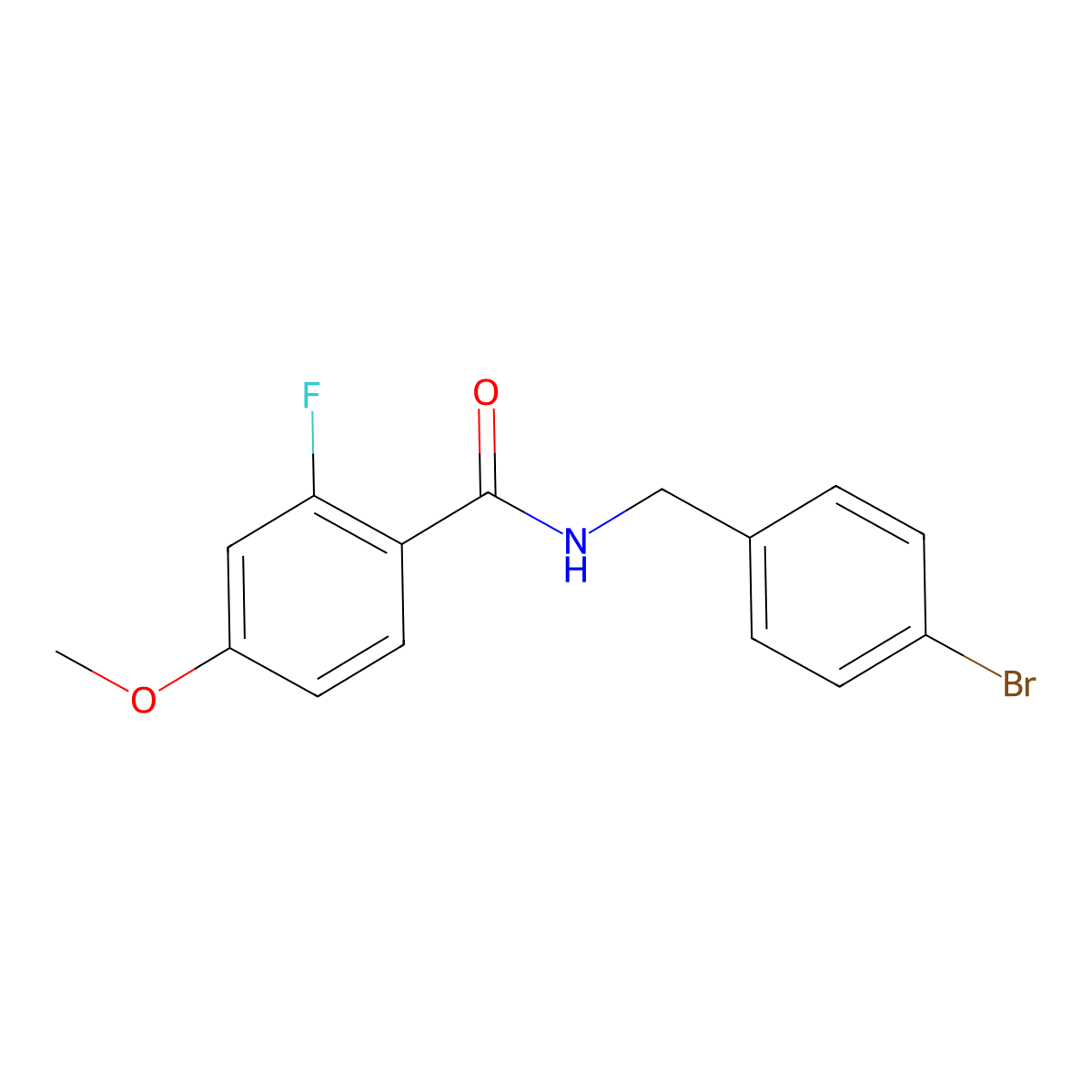 N-[(4-Bromophenyl)methyl]-2-fluoro-4-methoxybenzamide molecular structure, CAS 1917785-72-8