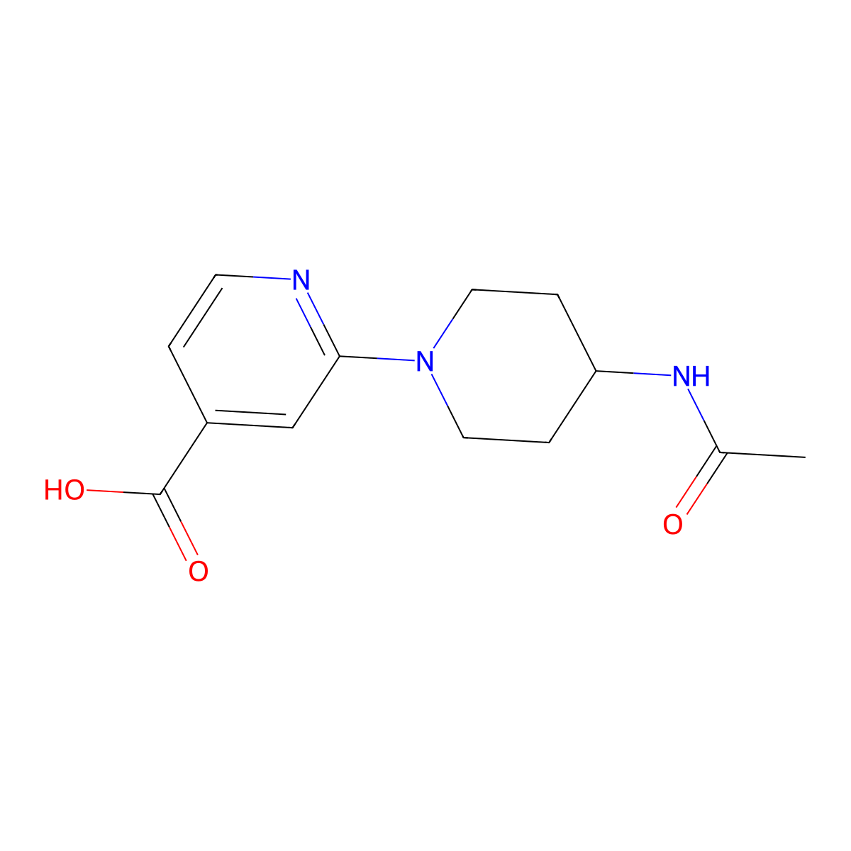 2-(4-Acetamidopiperidin-1-yl)pyridine-4-carboxylic acid molecular structure, CAS 1917789-10-6