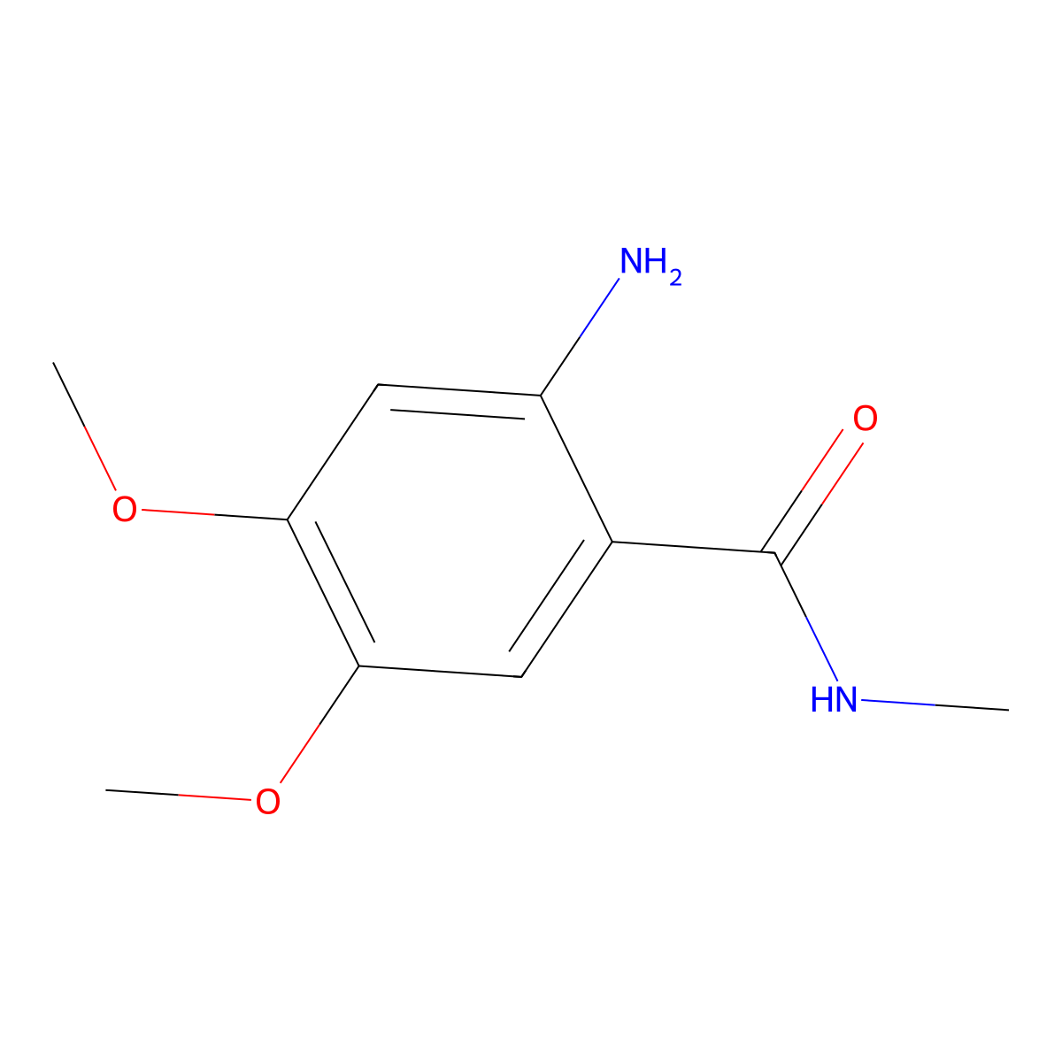 2-amino-4,5-dimethoxy-N-methylbenzamide molecular structure, CAS 19178-32-6