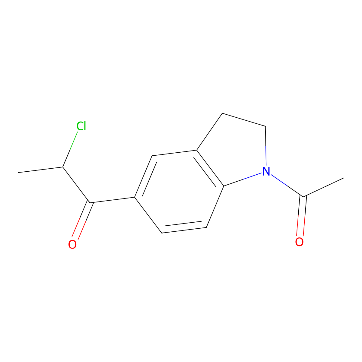 1-(1-acetyl-2,3-dihydro-1H-indol-5-yl)-2-chloropropan-1-one molecular structure, CAS 191789-89-6